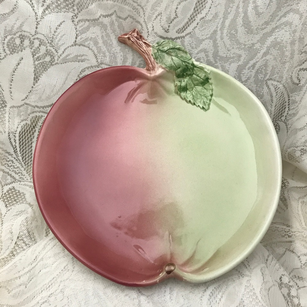 Apple Serving Tray, Majolica Style Colorful Ceramic Fruit Platter,Portugal